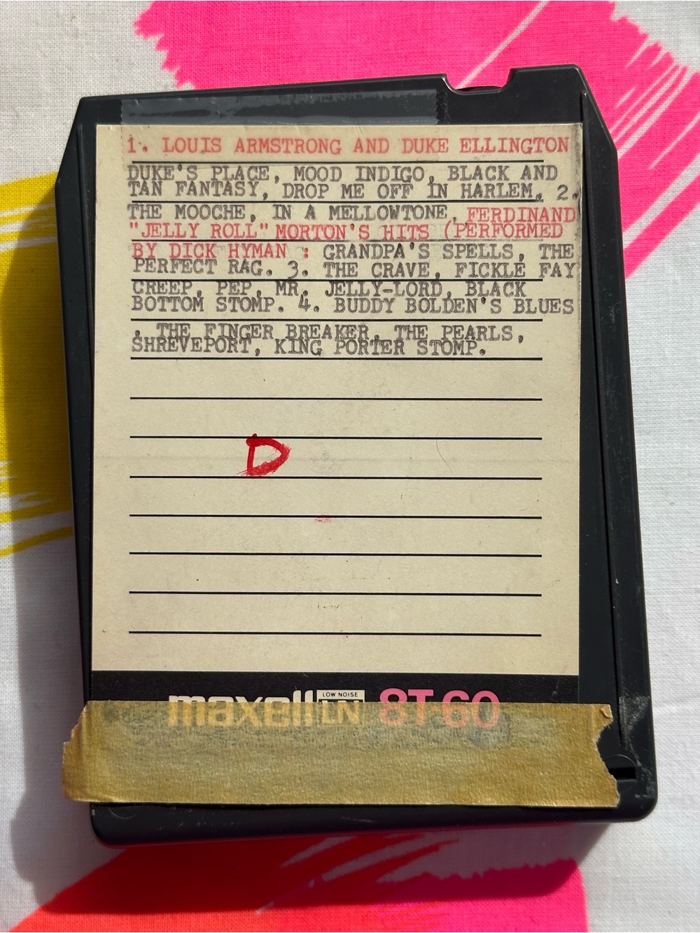 Vintage Custom Recorded Maxell LN 60-Minute 8-Track Tape (Louis Armstrong, etc)